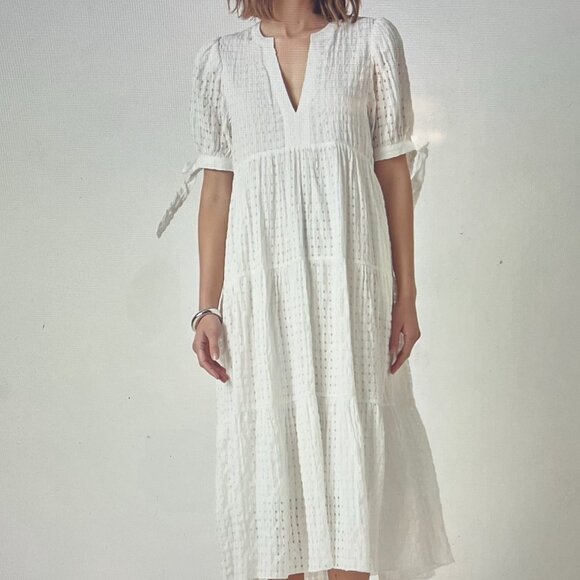 English Factory Gingham Tiered Midi Dress XS - Picture 9 of 11
